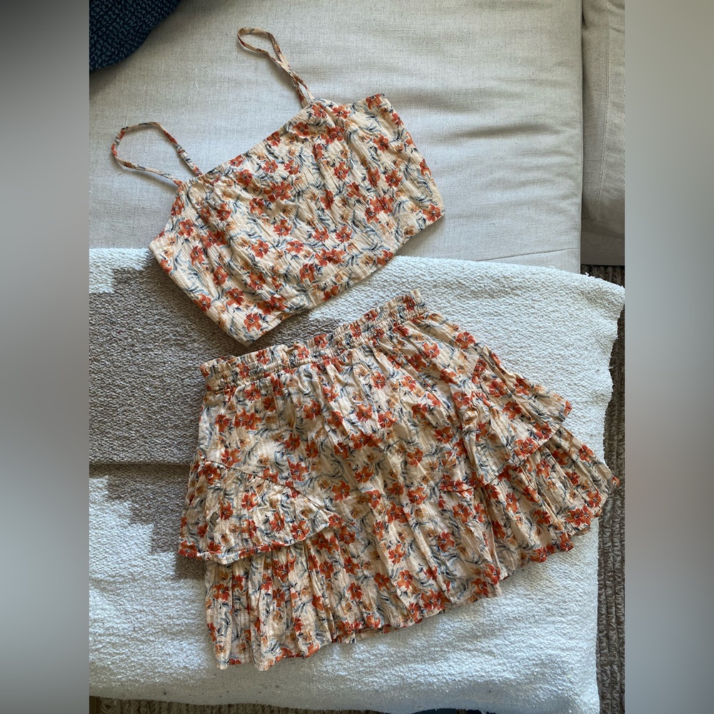 MINKPINK floral 2 piece skirt set